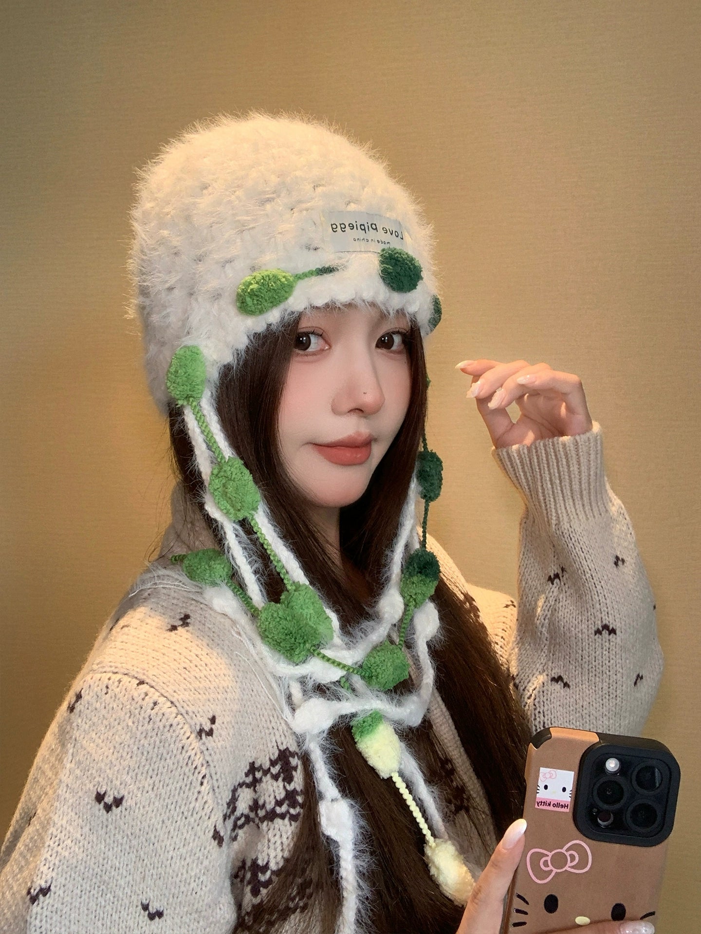 Plush tassel Knitted Ear Protection Hat