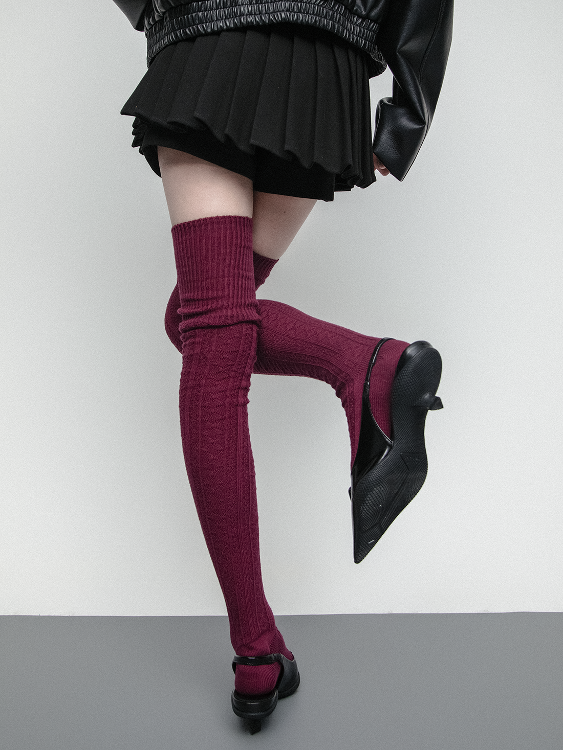 thickened cotton thigh stockings