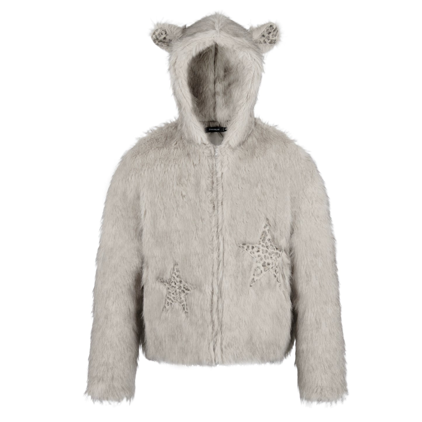 Cat ear hooded cotton jacket cami shorts set