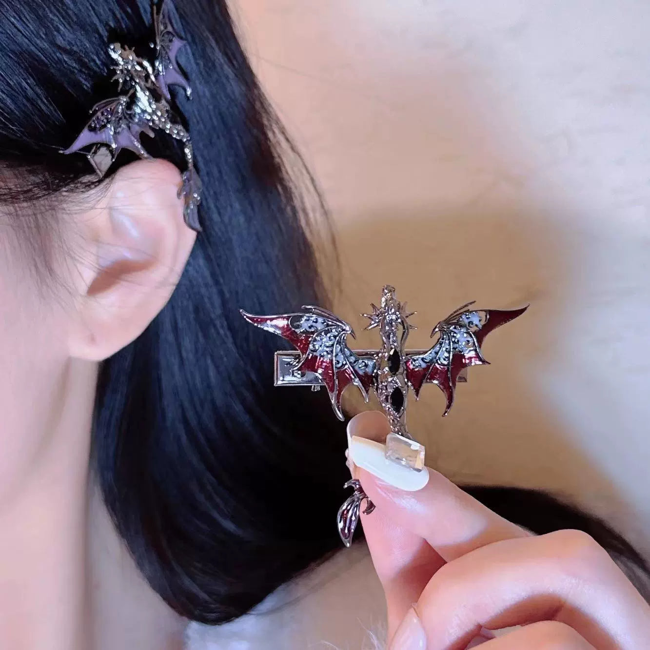 Y2K Heavy Industry Flying Dragon Relief Chocker Necklace