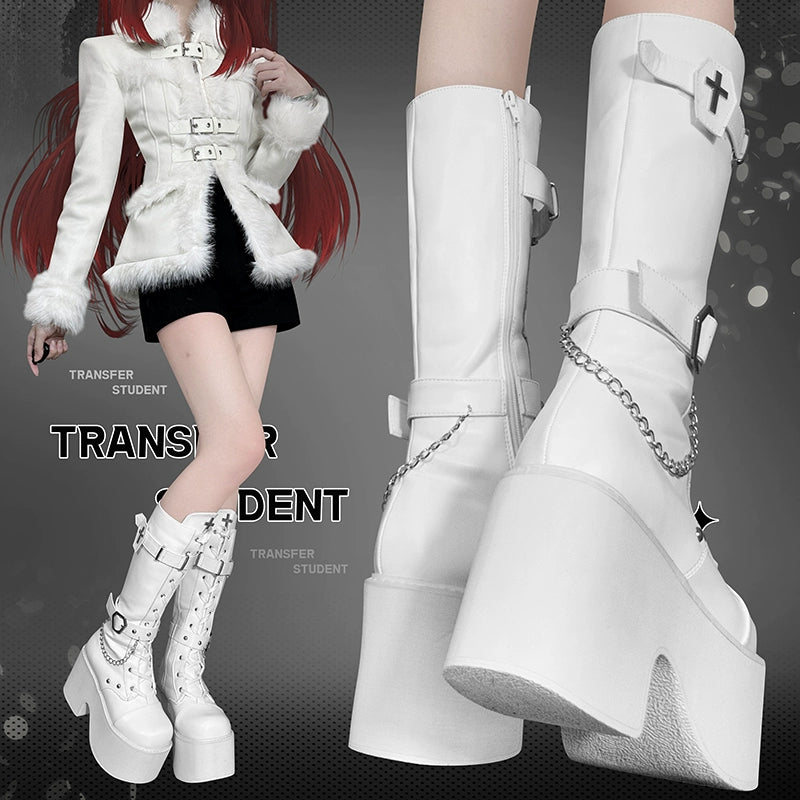 Blood Clan Chains Punk Thick Bottom Martin Boots