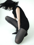 diamond grid pattern tights