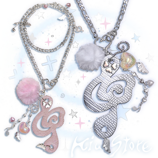 Angel playing musical notes necklace package pendant