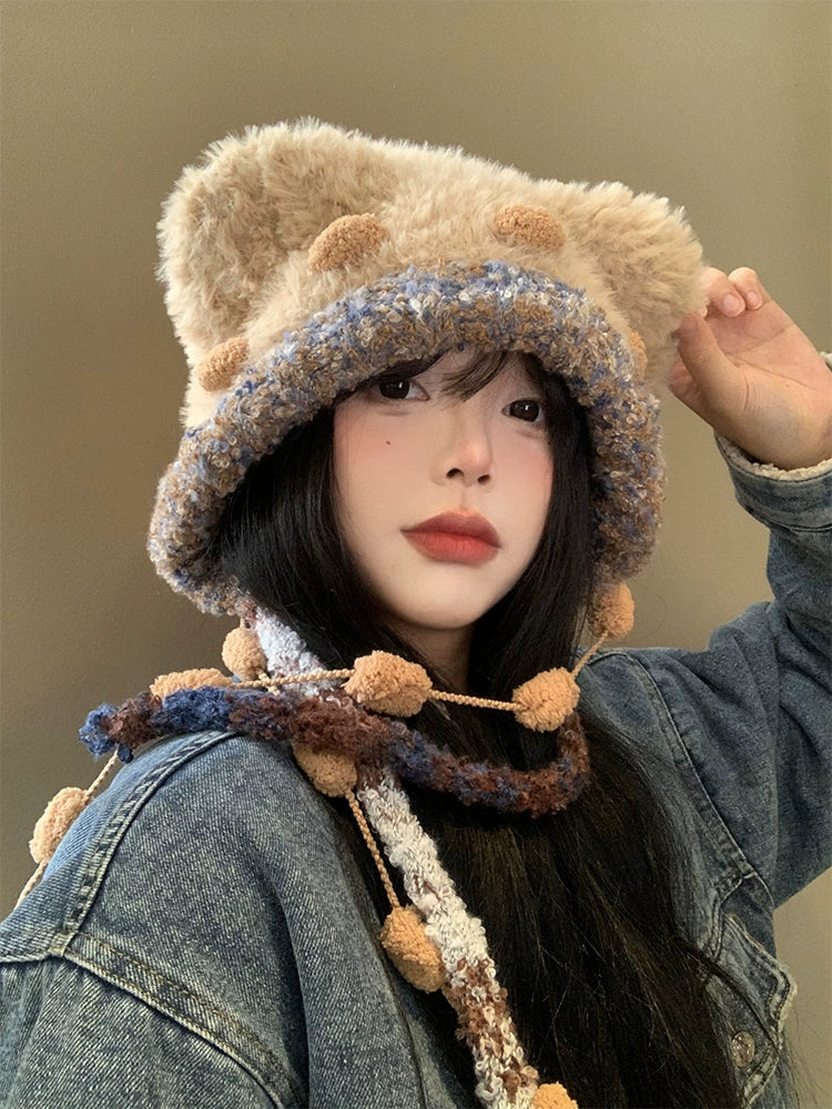 Little Bear Ears Plush Hat