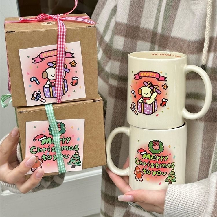Cute Ceramic Cup Cartoon Christmas Gift