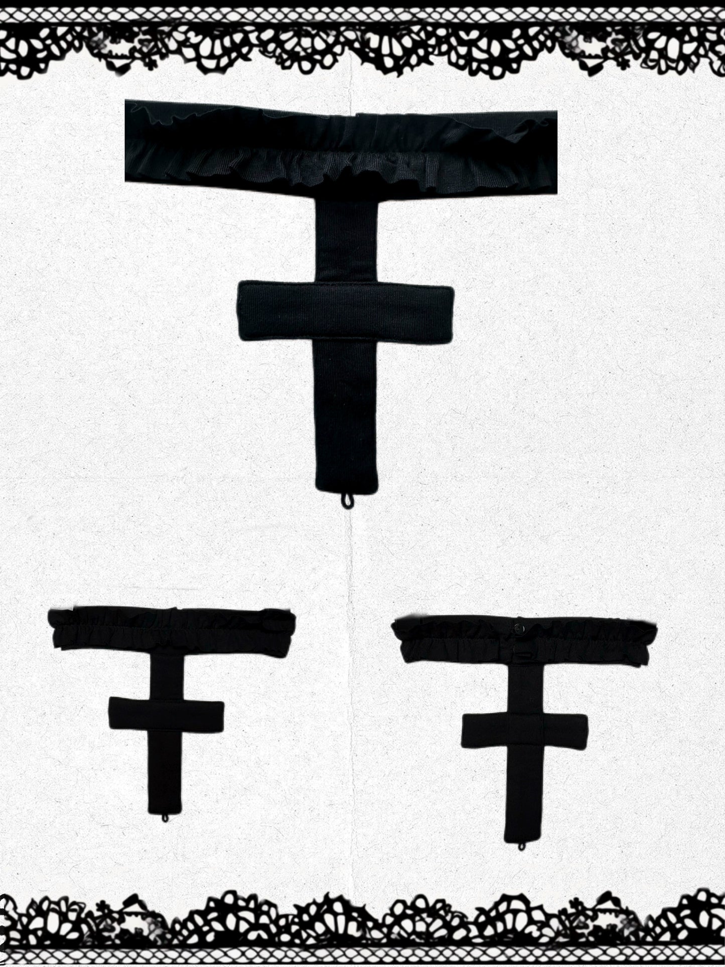 Hell Crack Gothic Cross Mesh Hollow V-neck Long Sleeve Knitted