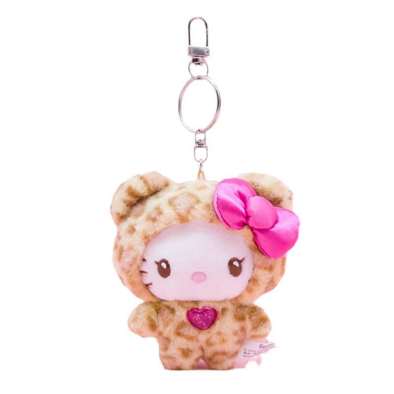 HelloKitty Latte Leopard Pattern Keychain Bag Pendant 10cm