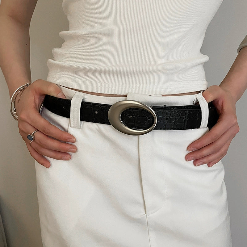 Y2k Red Crocodile Pattern Belt