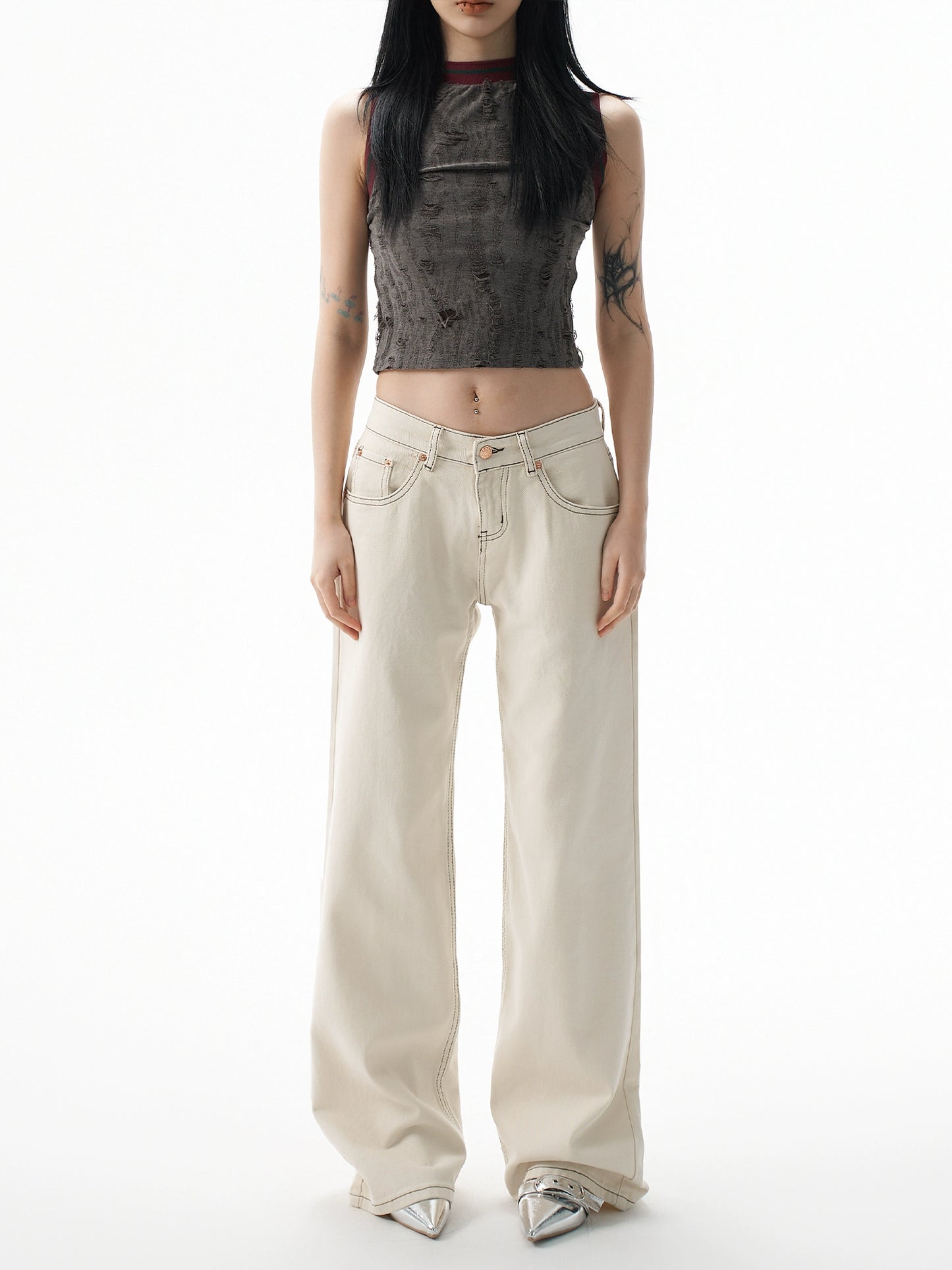 Apricot low rise jeans