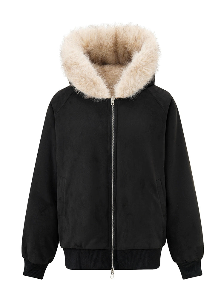 Fax fur coat reversible