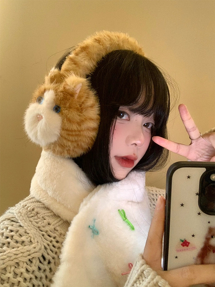 Cat plush earmuffs