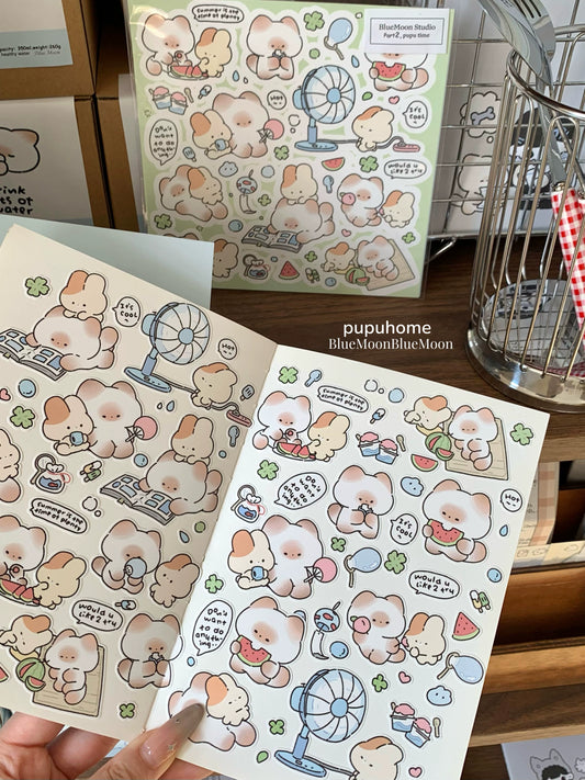 [BlueMoon puputime] Mantou cat pupu toy house/summer sticker