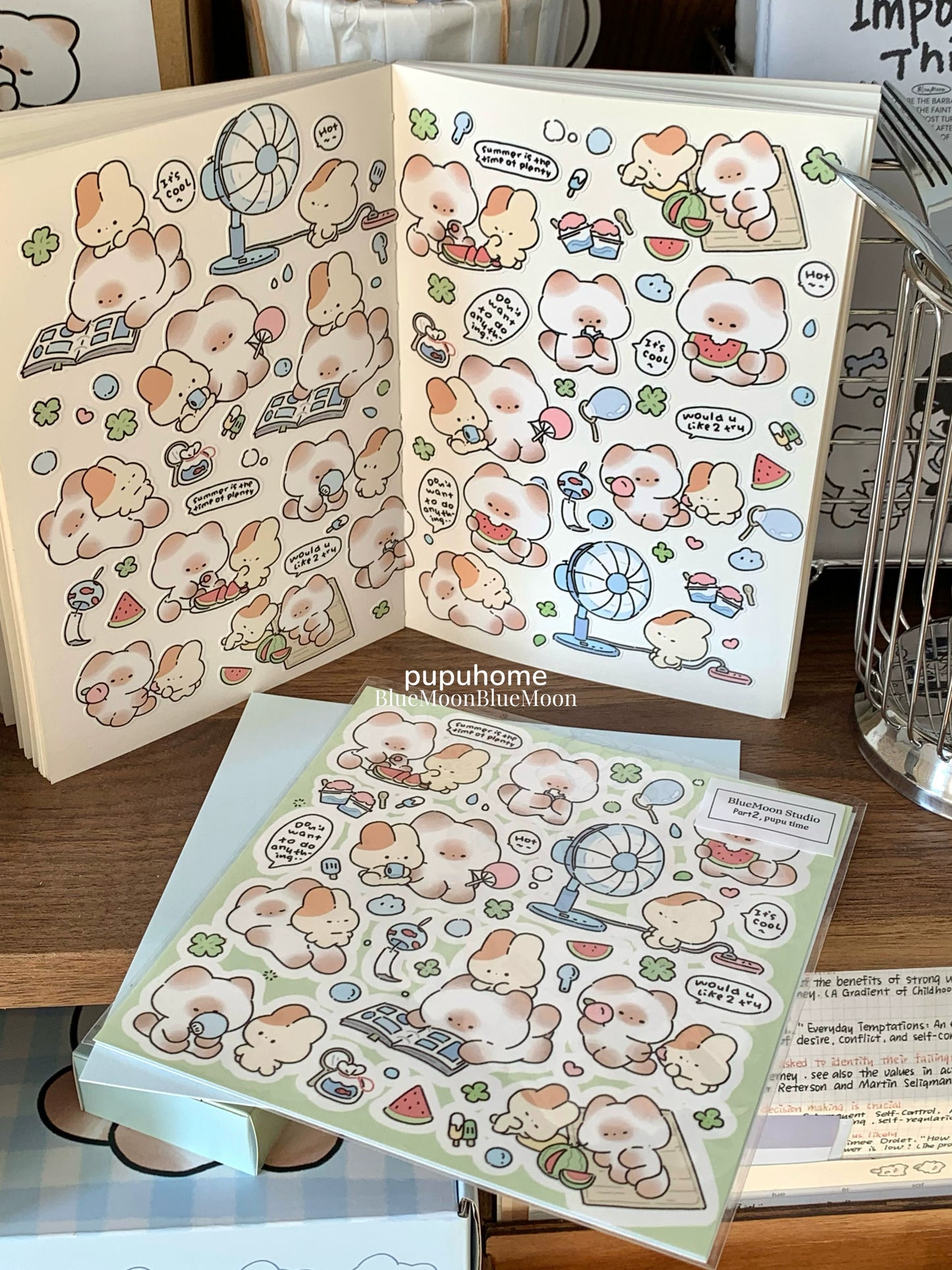 [BlueMoon puputime] Mantou cat pupu toy house/summer sticker