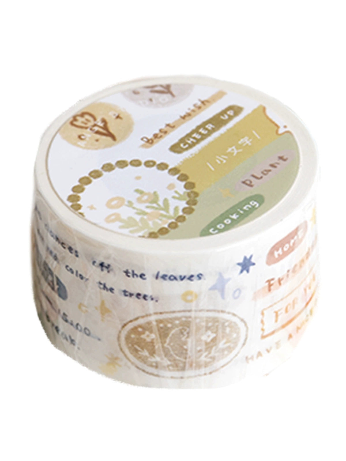 Text breakfast, afternoon tea, paper tape, ink stickers