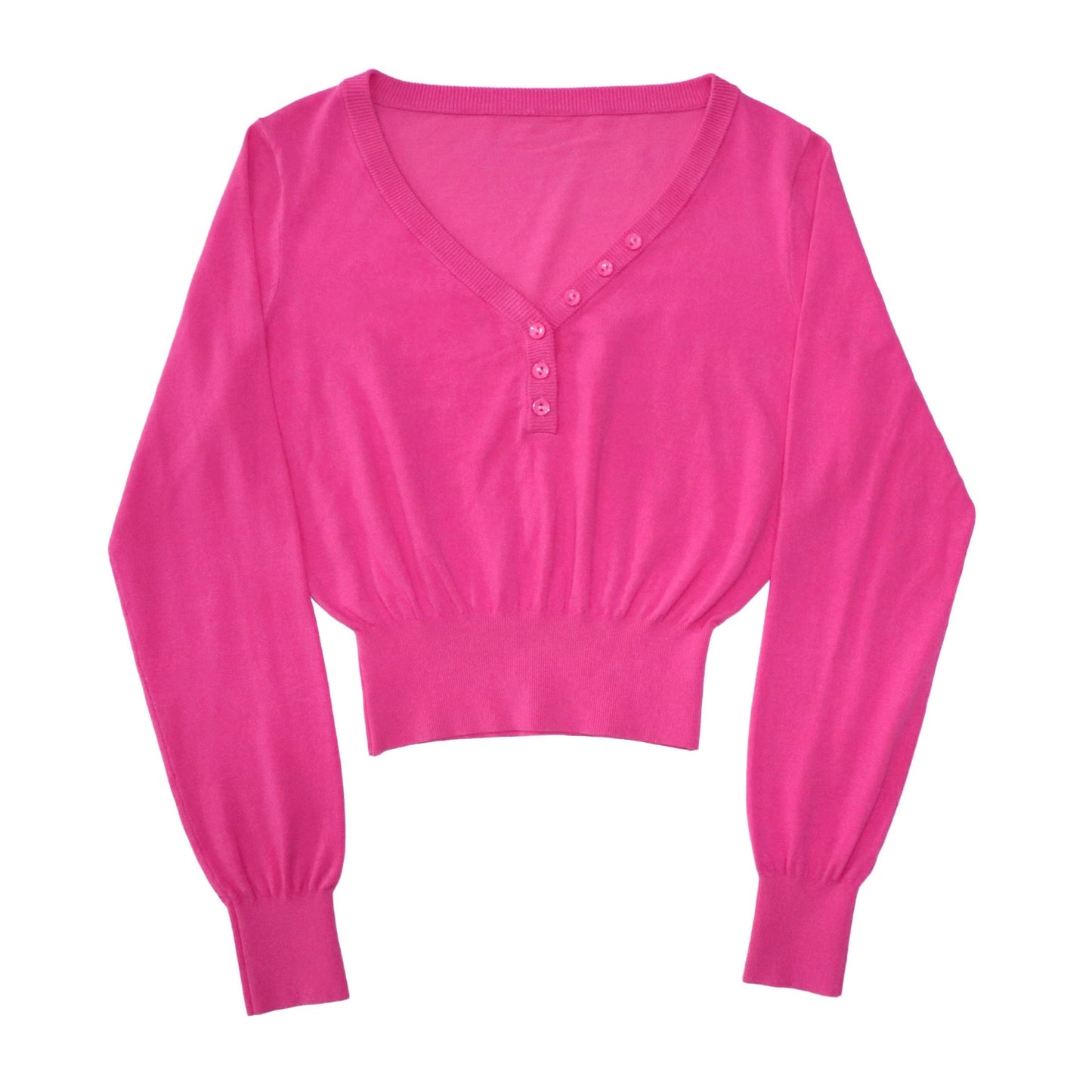 V-neck breasted cropped top