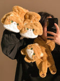 Lanhua Cat Flip up Half Finger Plush Gloves