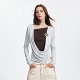 Fake two pieces knitted tee