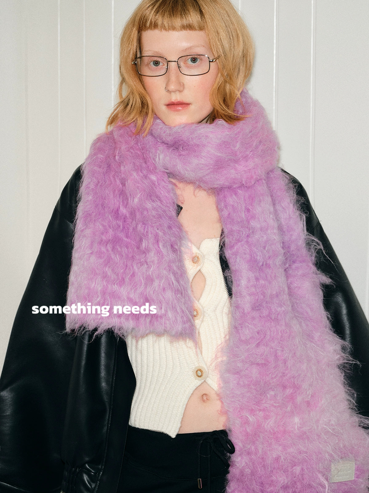 Gradient warm soft plush scarf