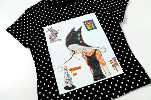 Octopus Grass Joint Die Black Polka Dot Tee