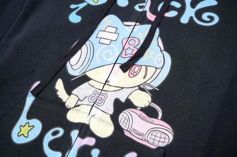 Black music cat coat