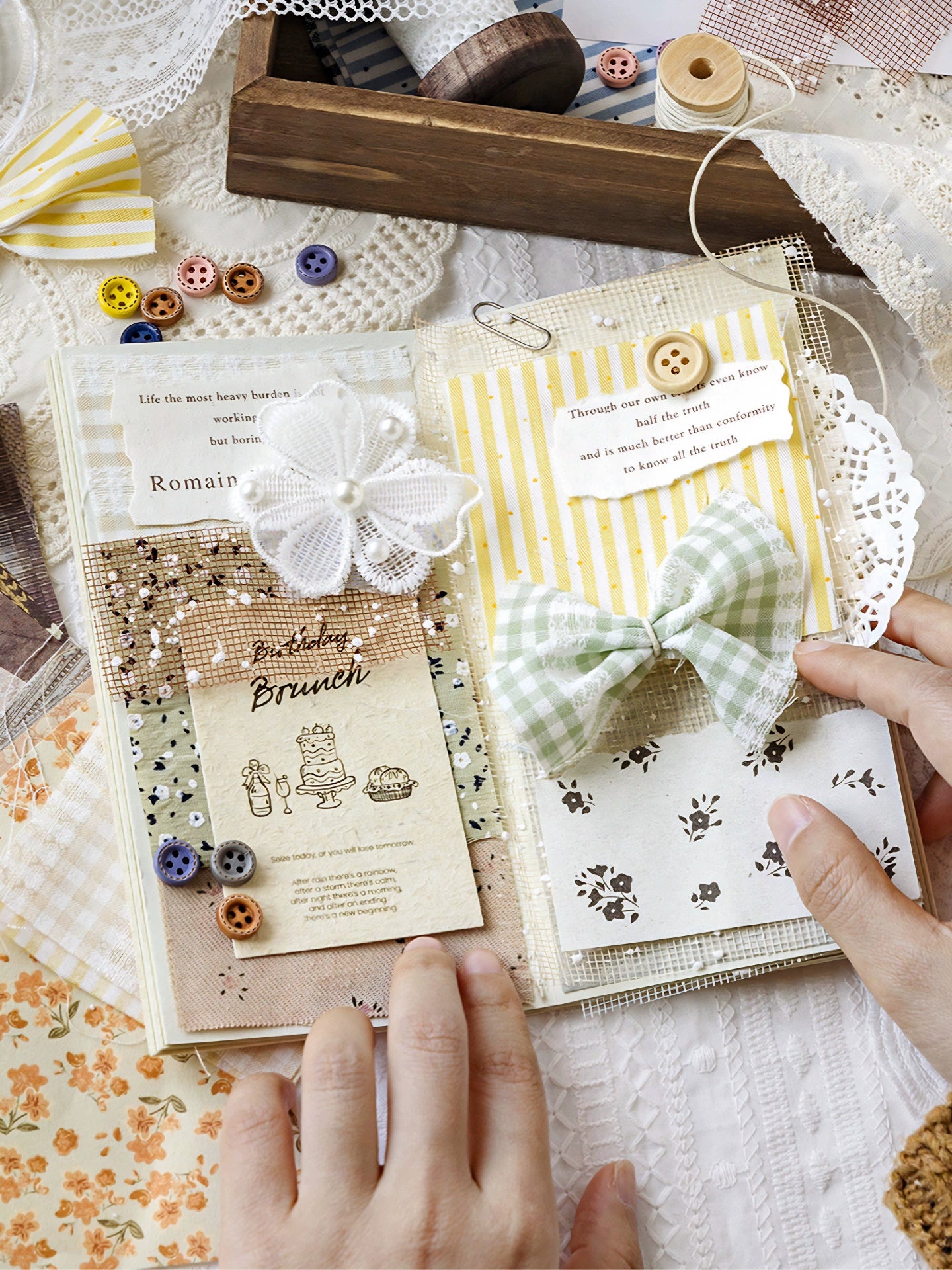 44pics Scrapbooking Fabric Journal Fabric Embellishments