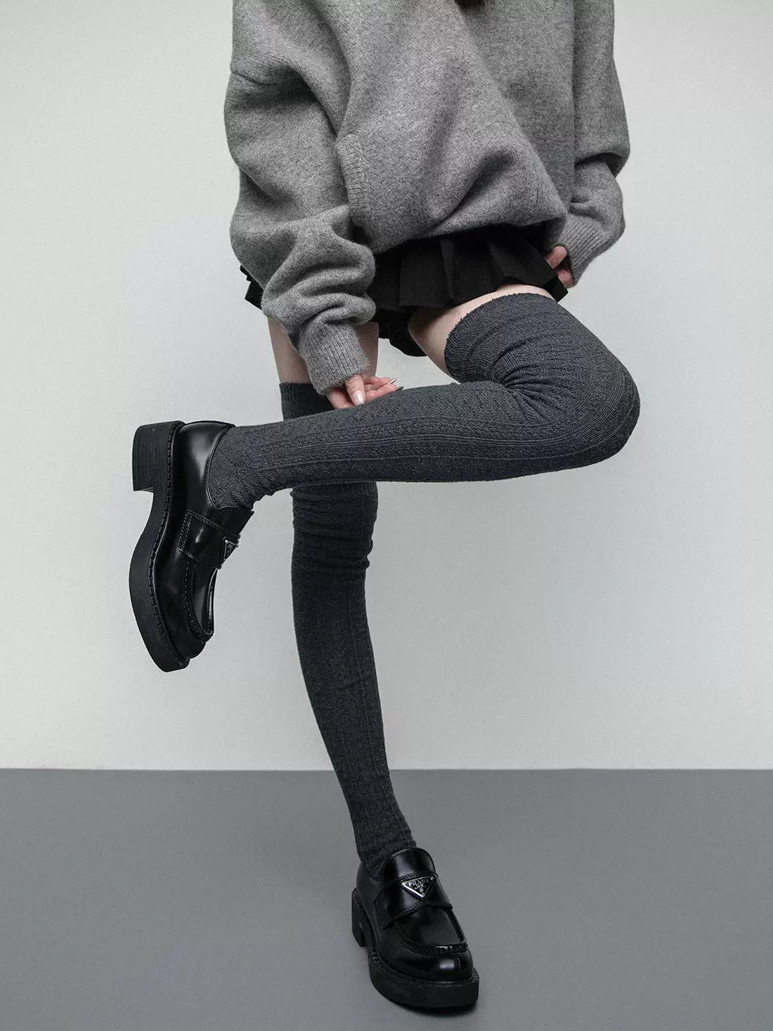 thickened cotton thigh stockings