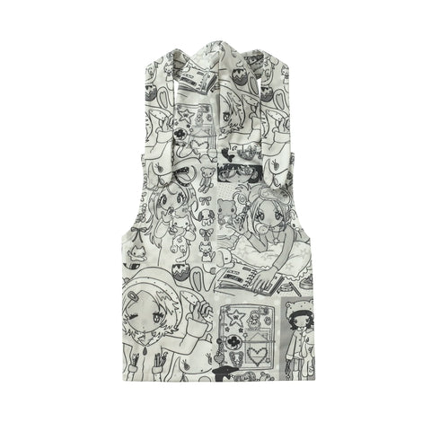 Midnight Grey Bunny Hooded Vest