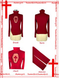 Blood stained cross wine red Gothic cross hollow top