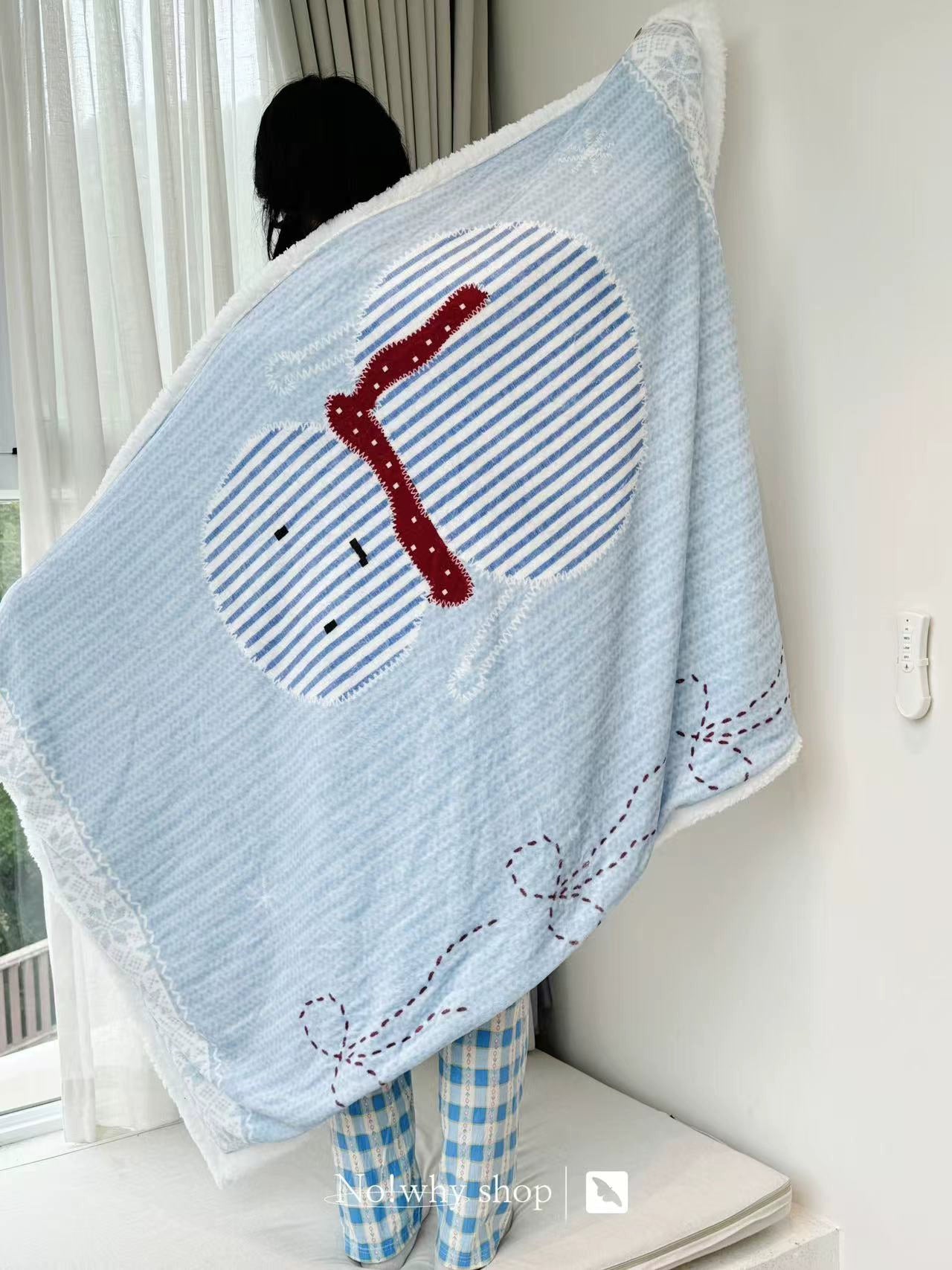 Fel Island "Little Snowman" flannel lamb flannel double-layer thick blanket