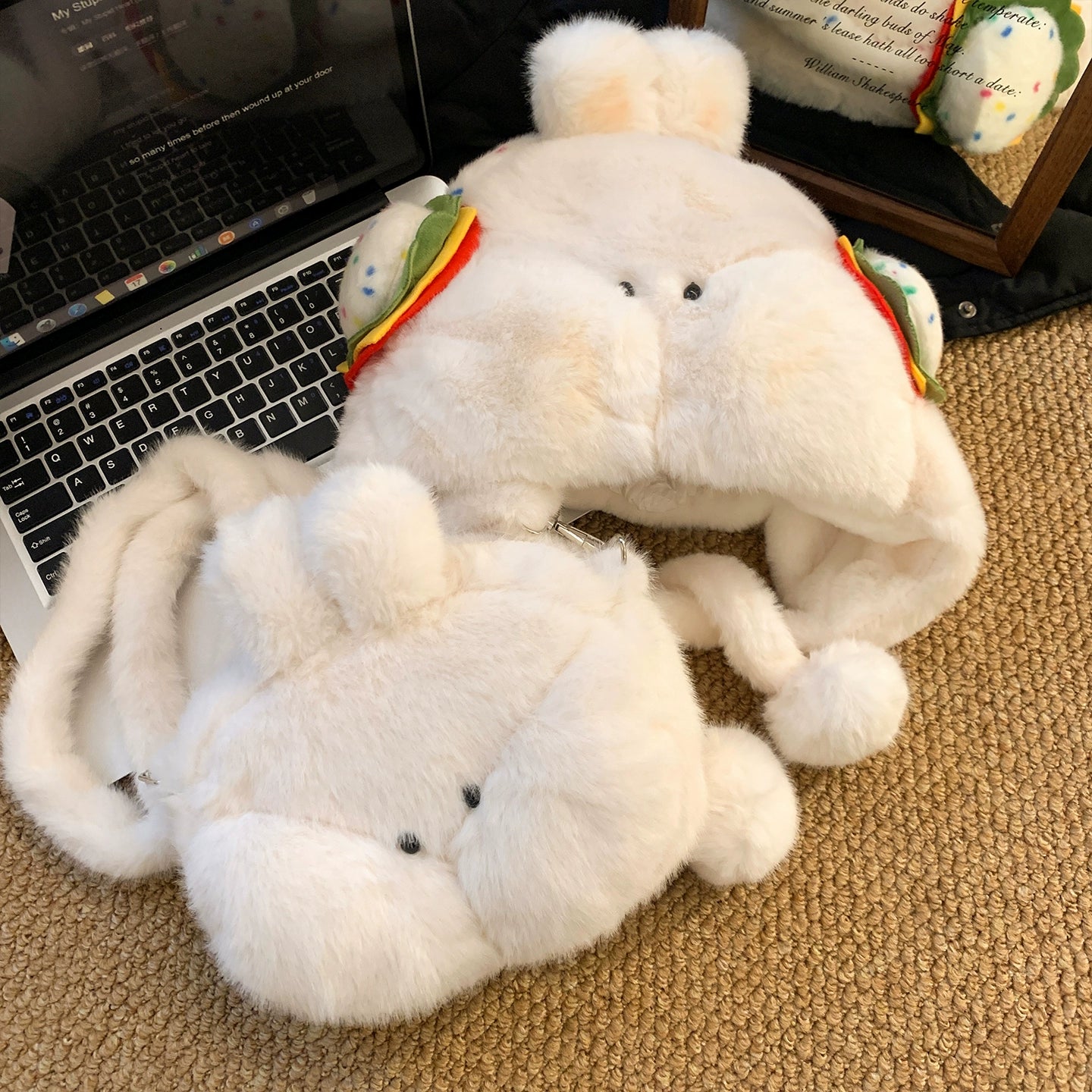 Burger Bear Hat and Scarf in One