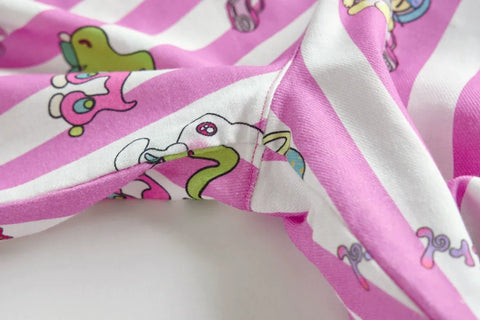 Pink striped cute doll pajama pants