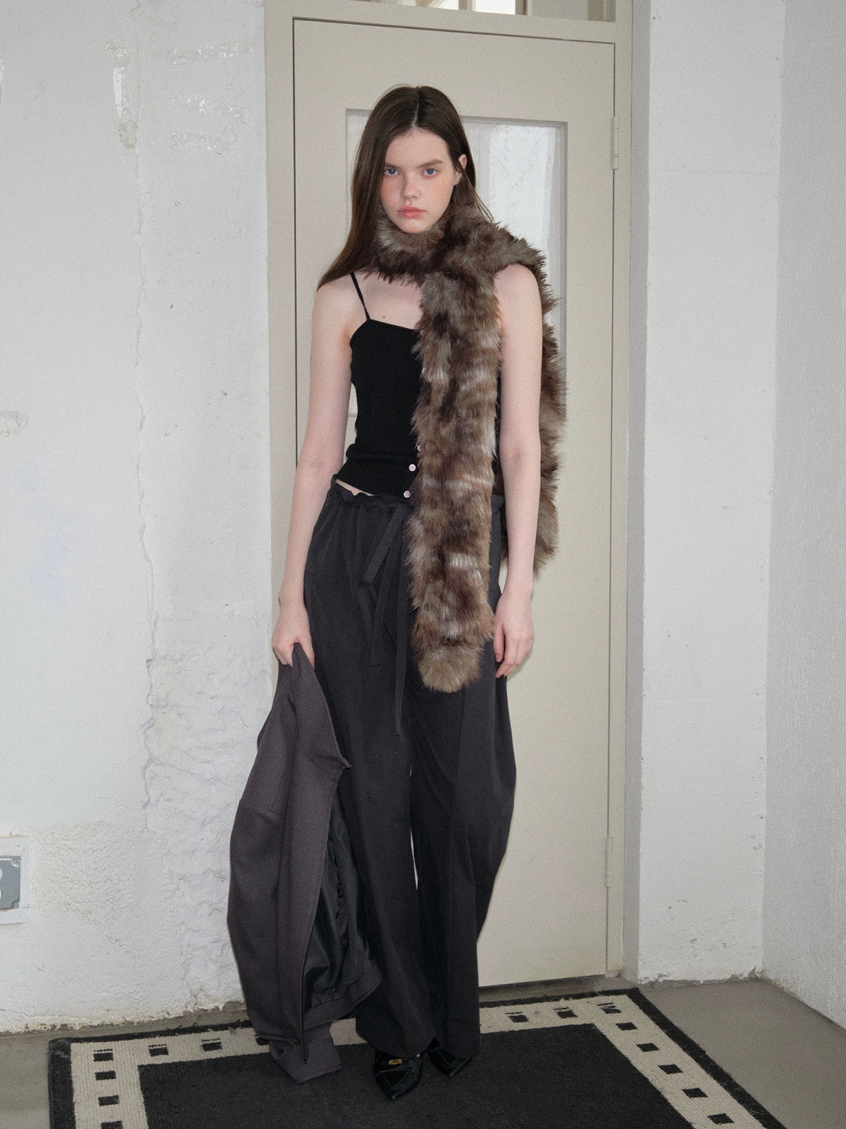 Melad gradient plush leopard print scarf