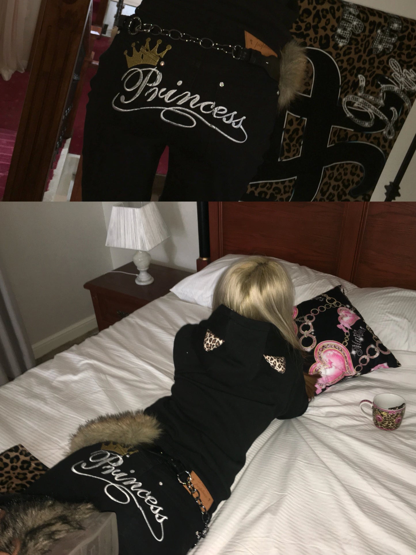 Black denim embroidery jeans