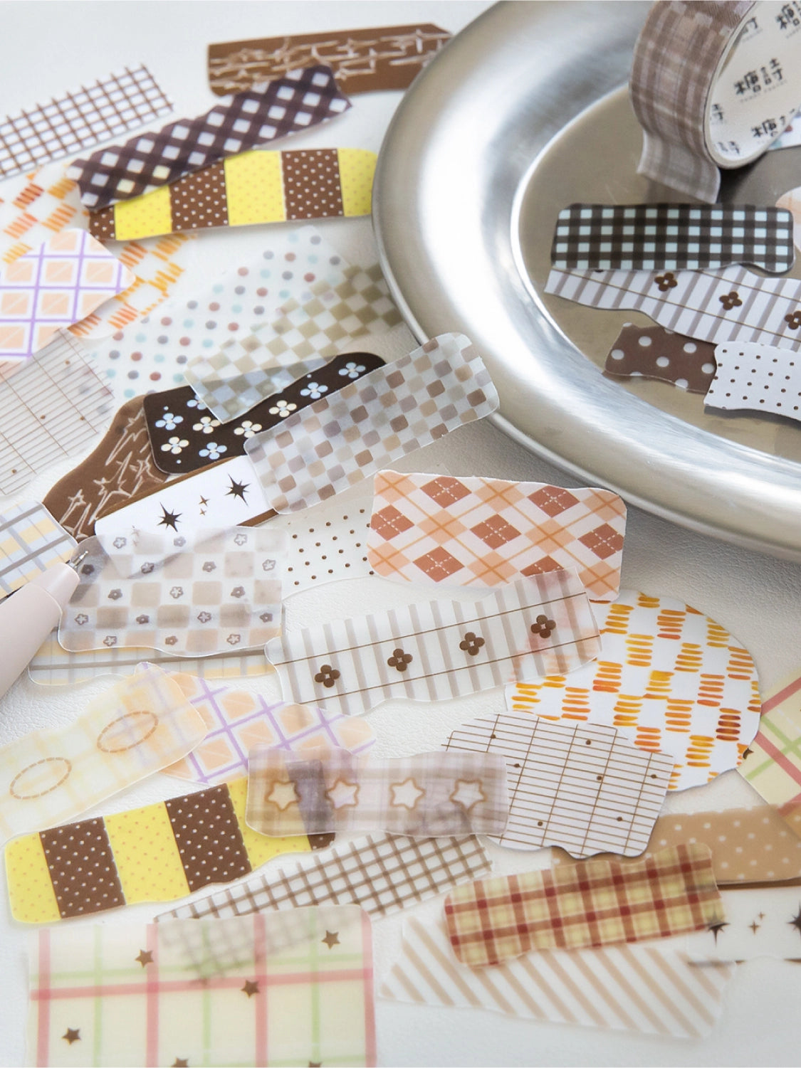 50pcs grid pattern small paper sticker