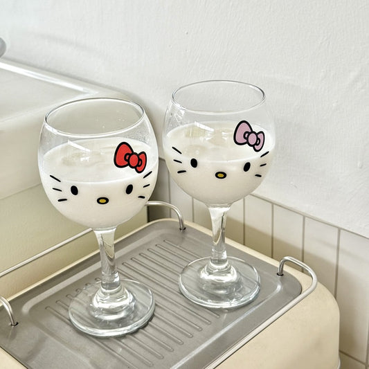 Hello Kitty red wine glass