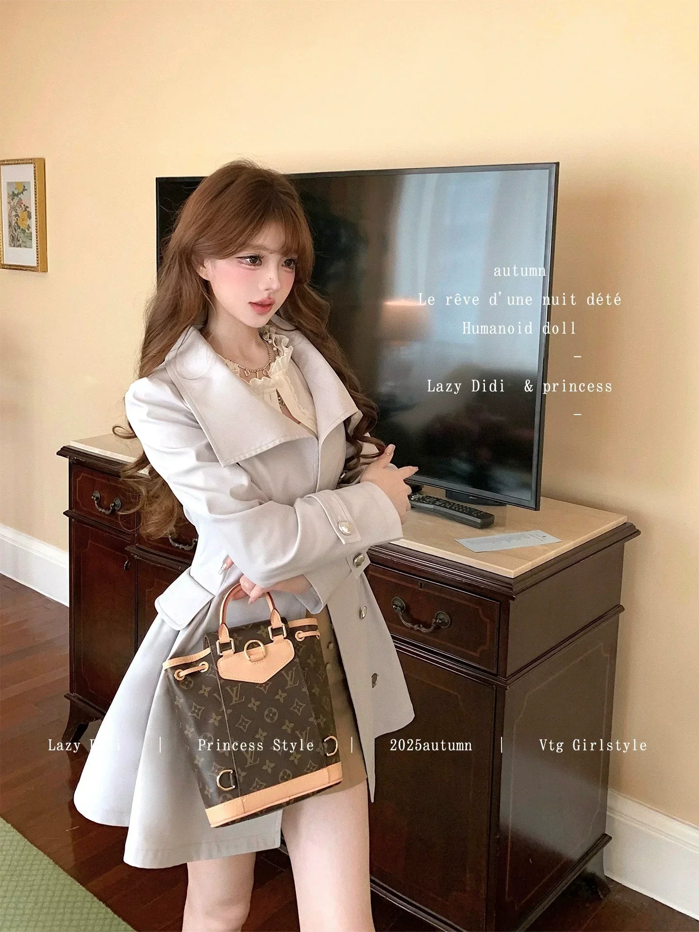 Flared Hem Grey Trench Coat