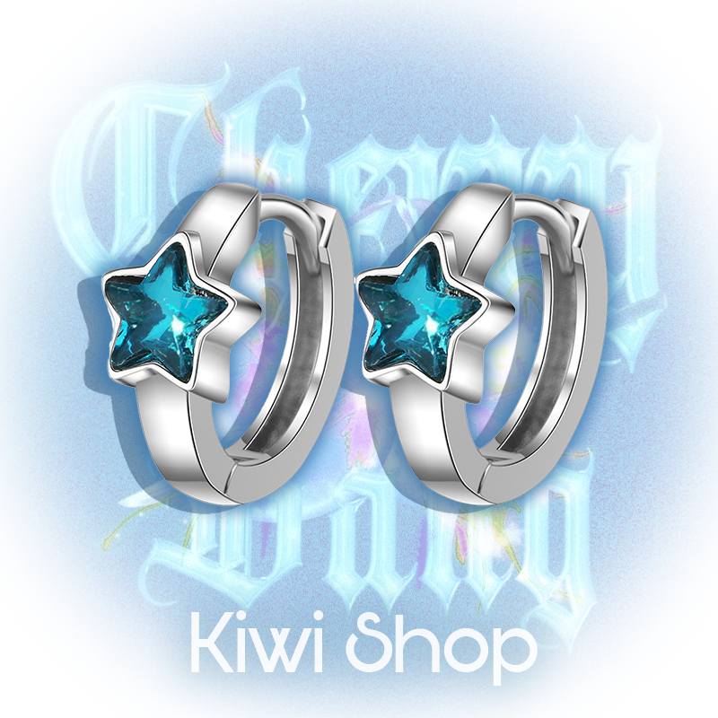 Y2K Blue Wishing Star Earrings