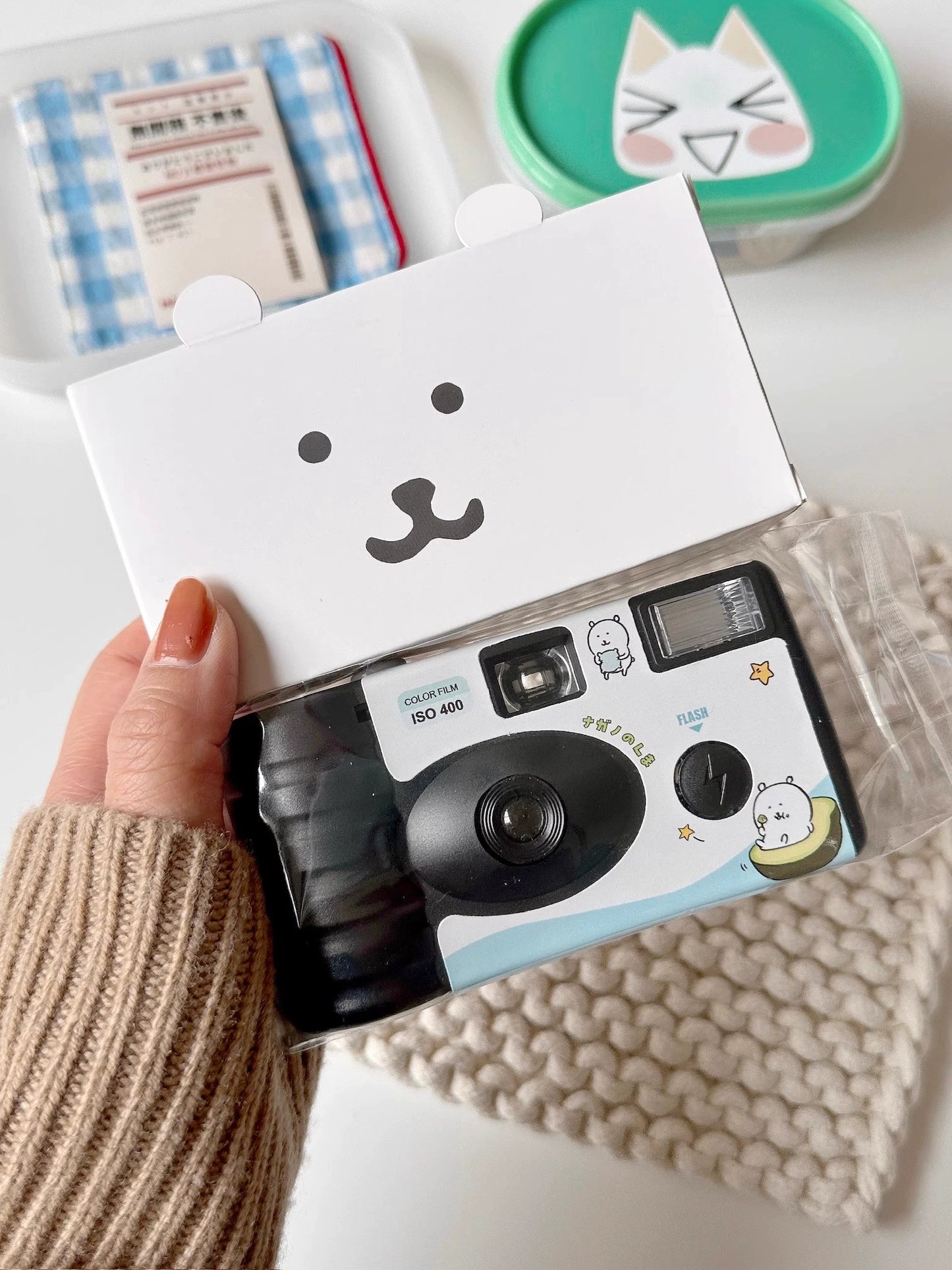 Self deprecating bear disposable film camera roll