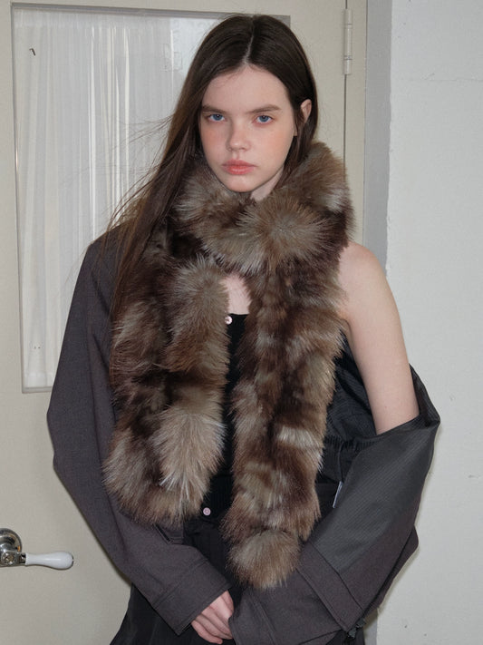 Melad gradient plush leopard print scarf