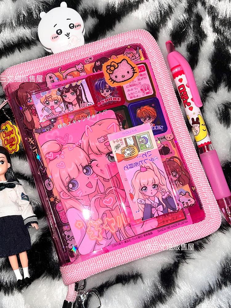 Shibuya Showa M5 ring binder notebook, inner pages storage card book, PVC strap