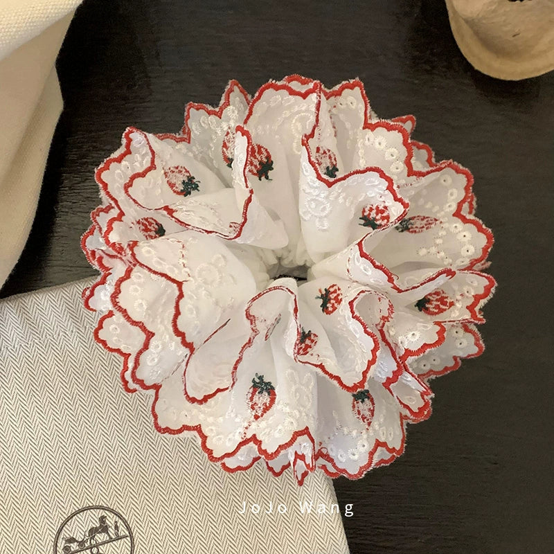 Cherry Baby~Embroidered 3D Scrunchie