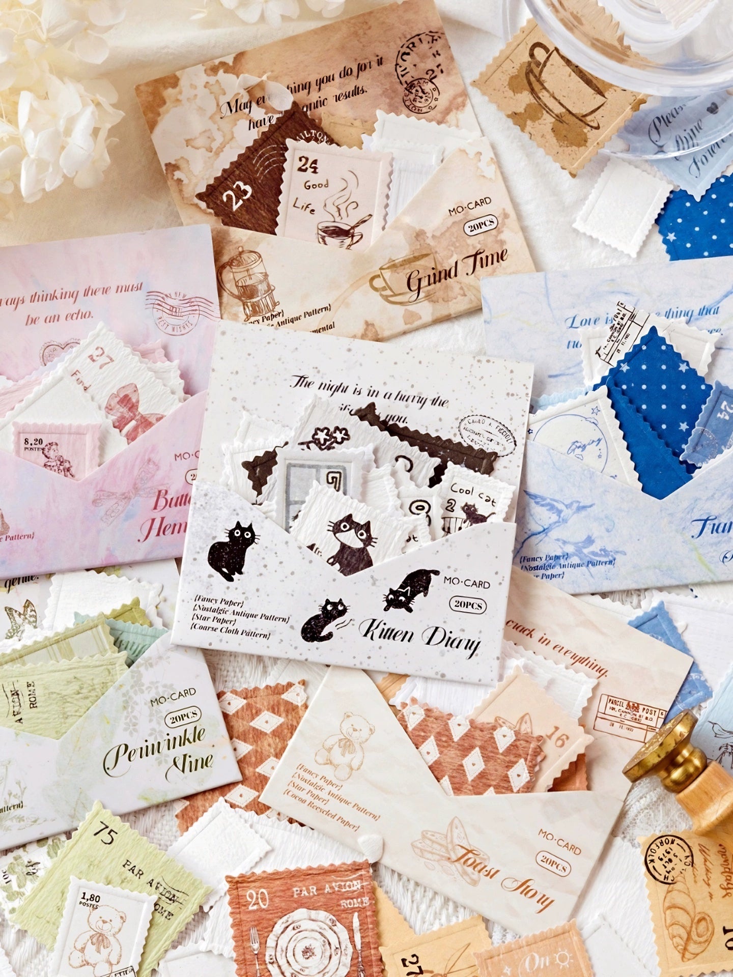 20pics relief stamp tent sticker