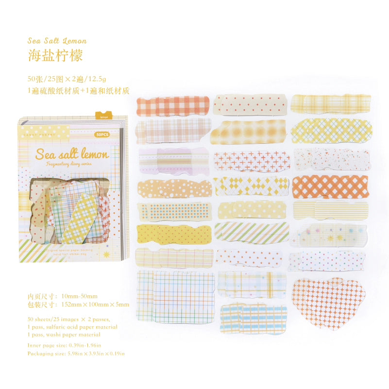 50pcs grid pattern small paper sticker