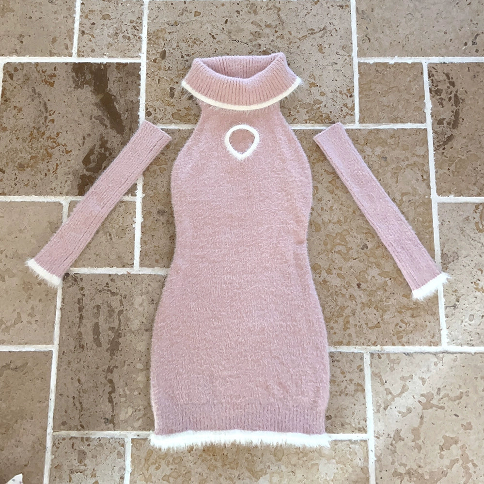 Imitation mink fur plush knitted short top