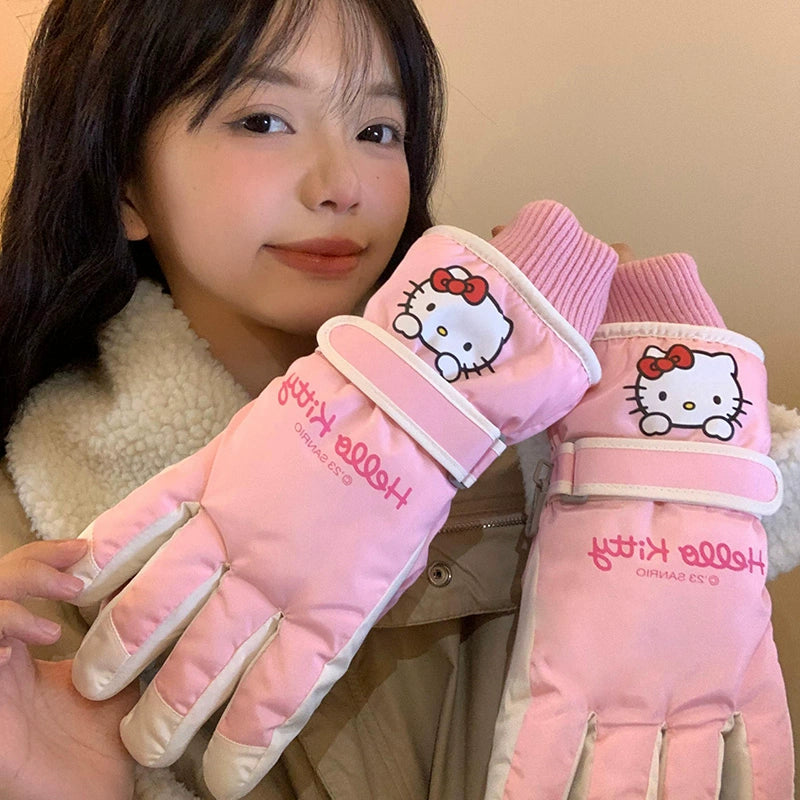 Hello Kitty ski gloves