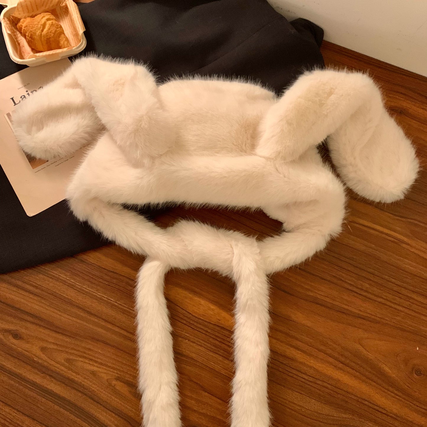 Cute rabbit ears, hat, scarf in one