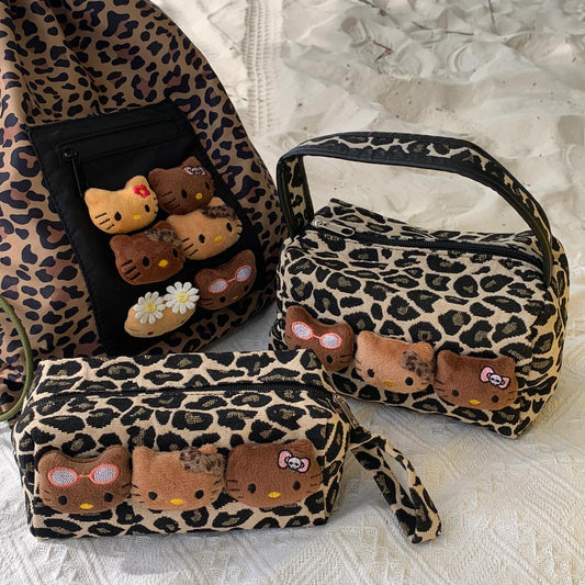 Leopard print Hello Kitty storage bag