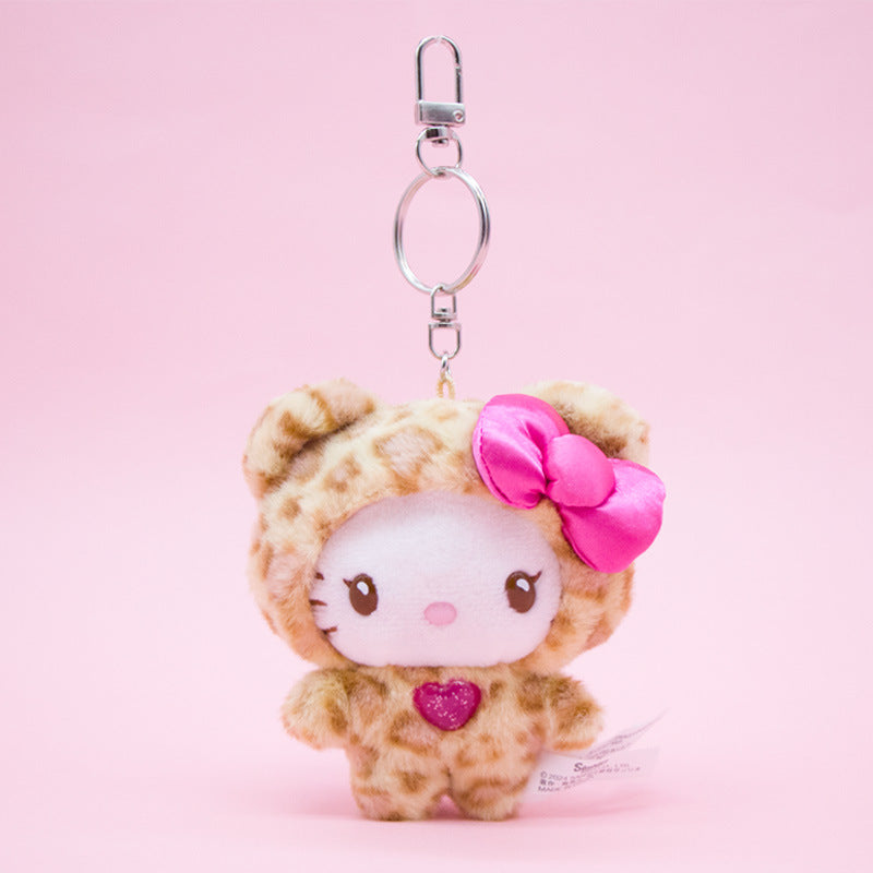 HelloKitty Latte Leopard Pattern Keychain Bag Pendant 10cm