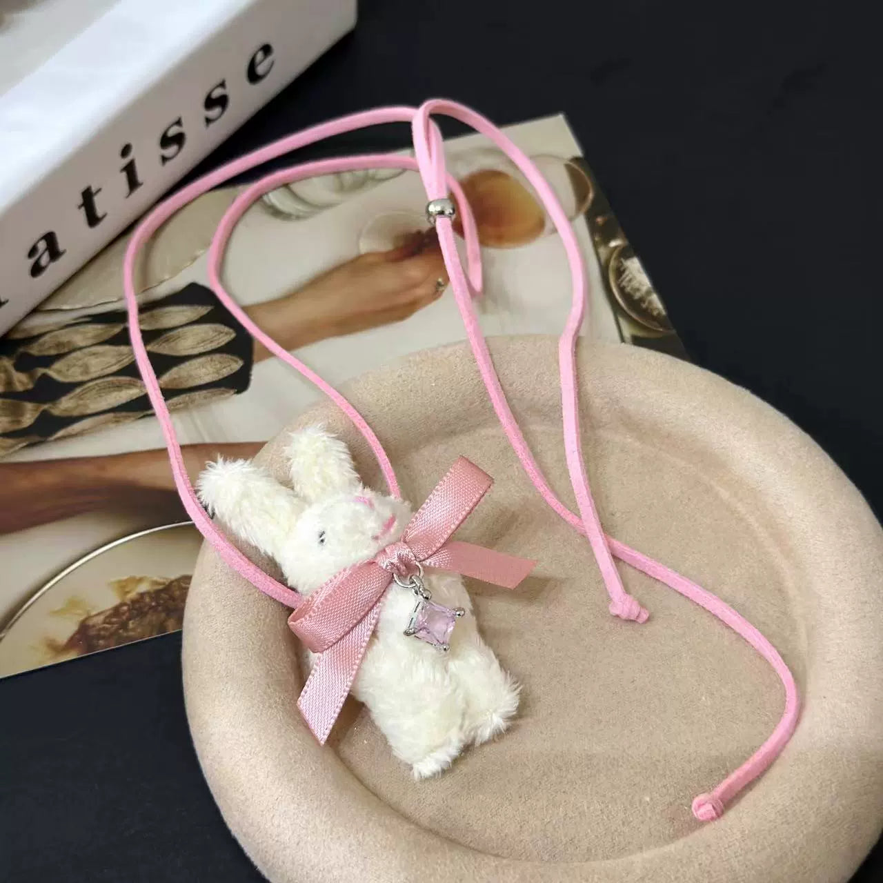 Y2K Plush Bear Rabbit Cowboy Chocker