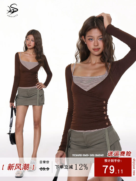 Striped camisole brown